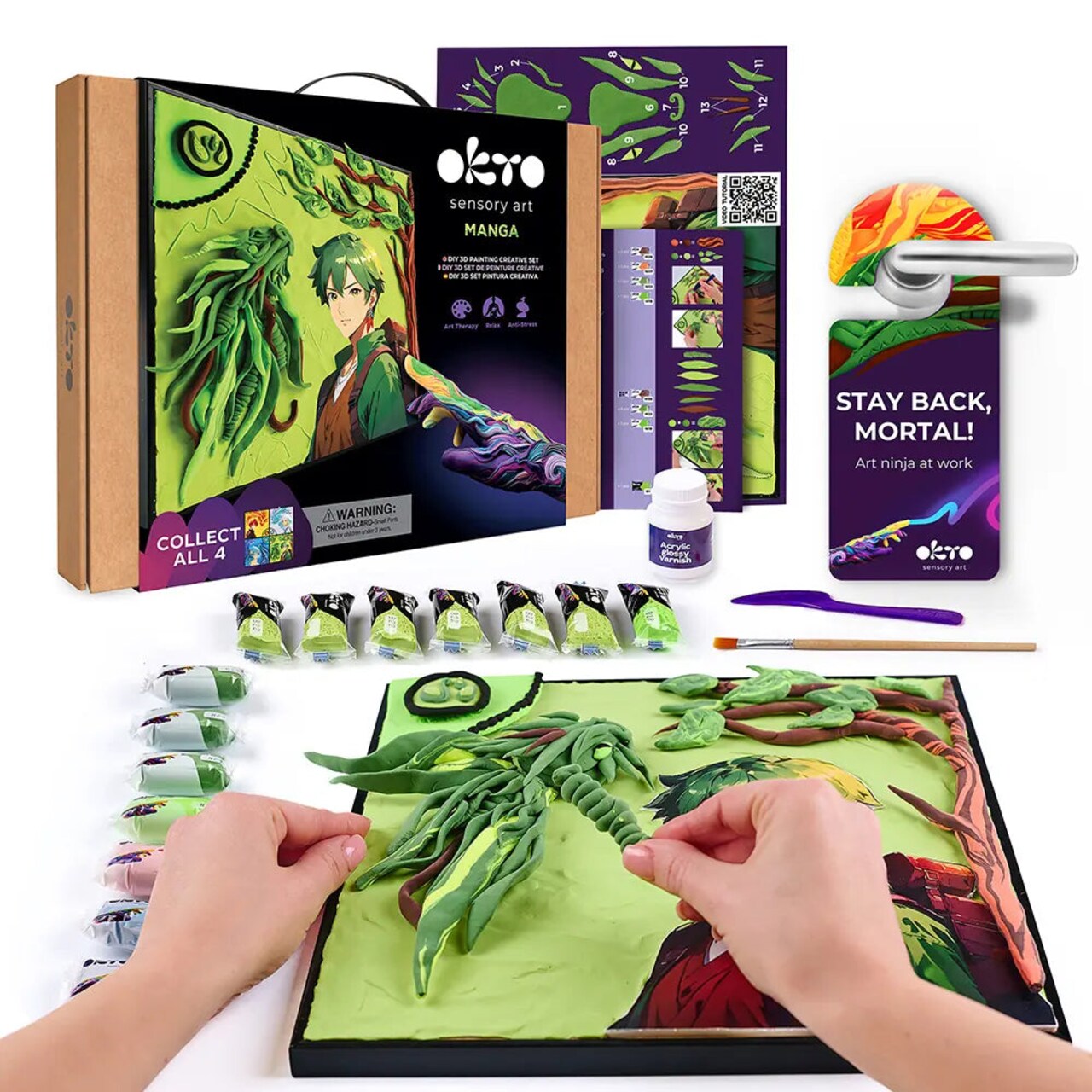 OKTO DIY 3D Creative Air Dry Clay 3D Painting set "MANGA" Earth
